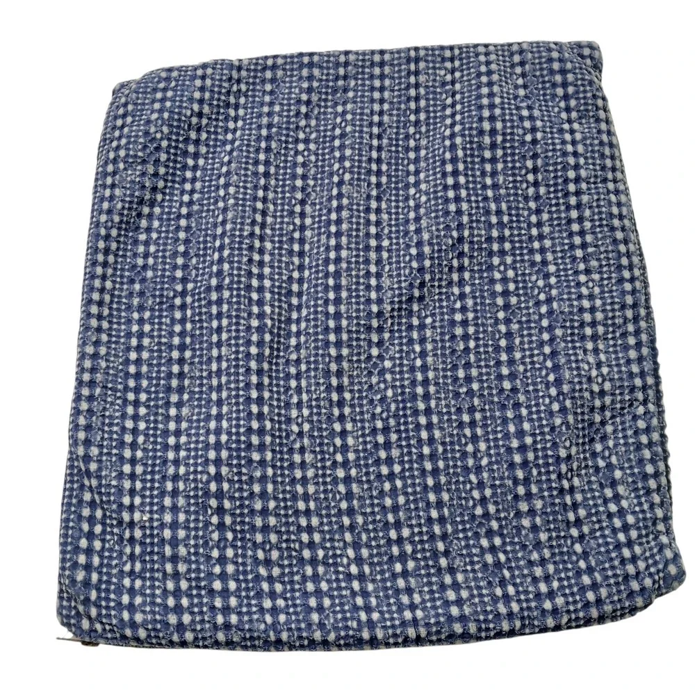 Pottery Barn Honeycomb Sham Lot of 2 Midnight Navy Blue Textured Cotton 17